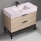 Pink Sink Bathroom Vanity, Modern, Floor Standing, 40